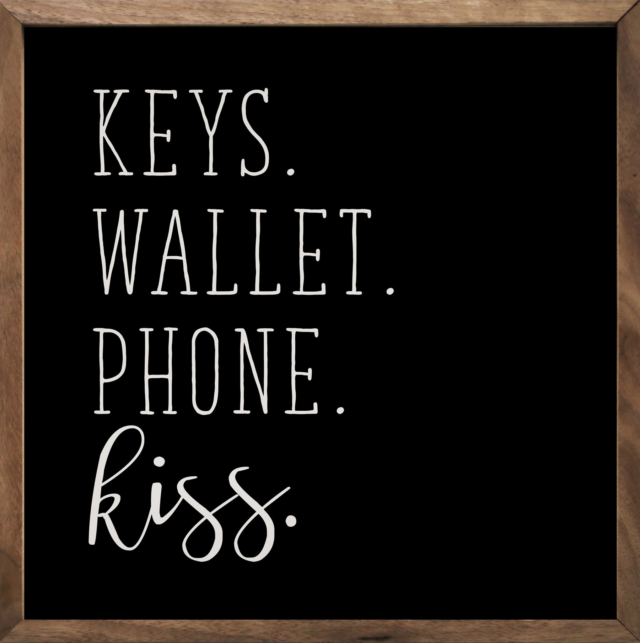 Keys Wallet Phone Kiss Black Sign