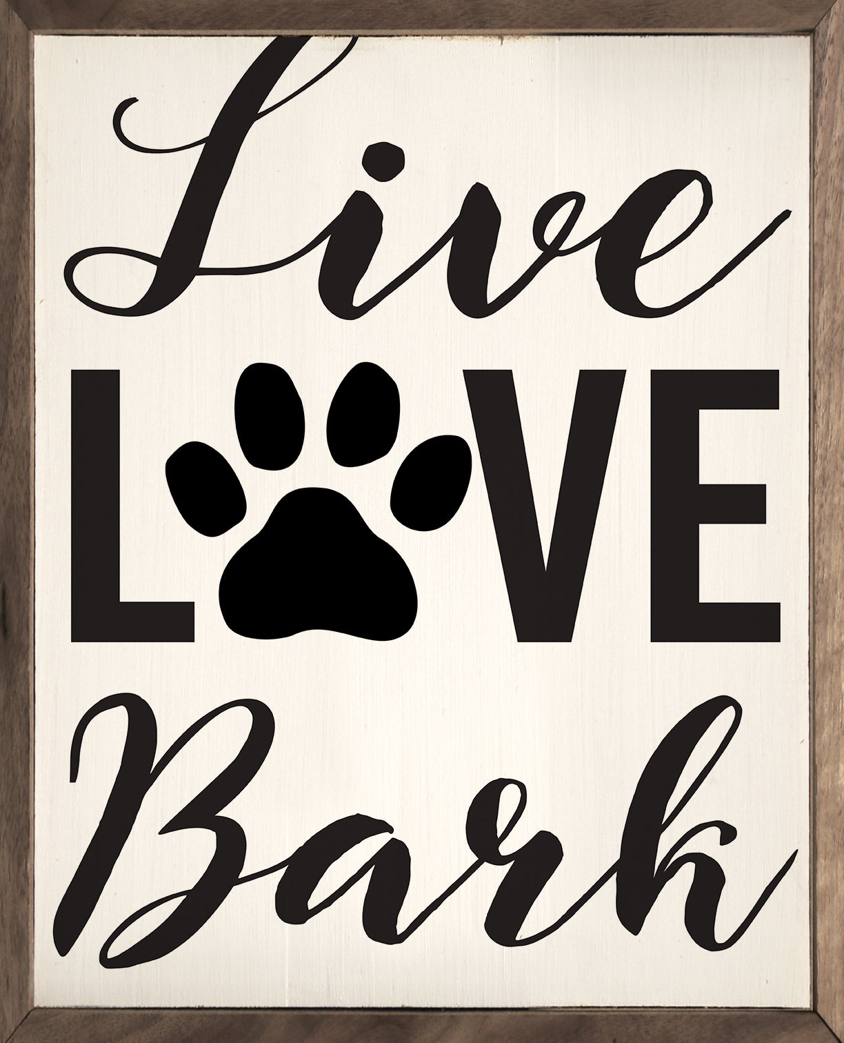 Live Love Bark Paw White