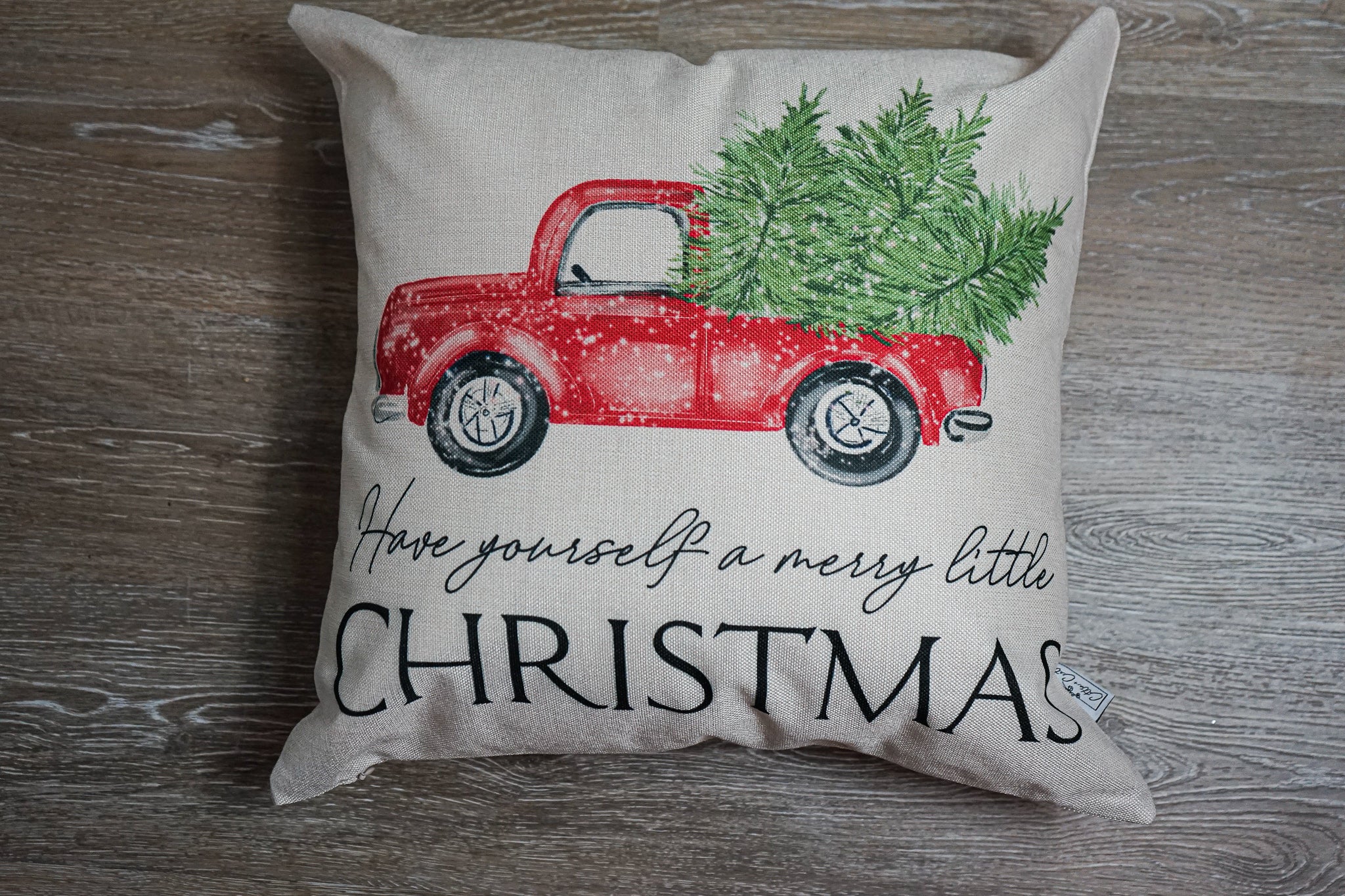 Truck and Tree Pillow Cover 20 x 20”