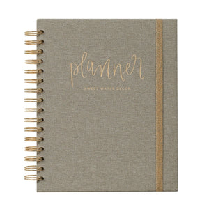 Grey and Gold Spiral Bound Dateless Planner