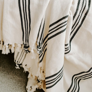 Henley Turkish Cotton Throw Blanket - Four Stripe