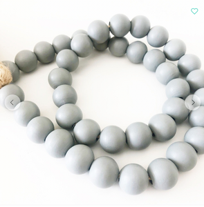 Wood Beads - Slate Grey