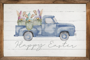 Happy Easter Gnome Truck Whitewash