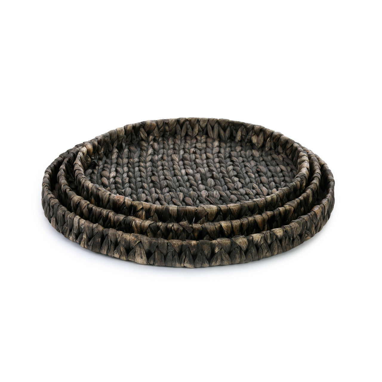 Braided Tray Baskets - Set of 3 Grass Varying Sizes