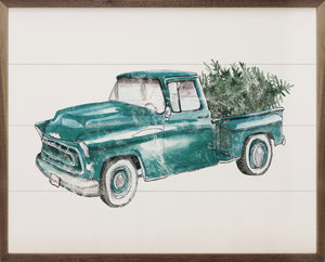 Blue Truck And Tree