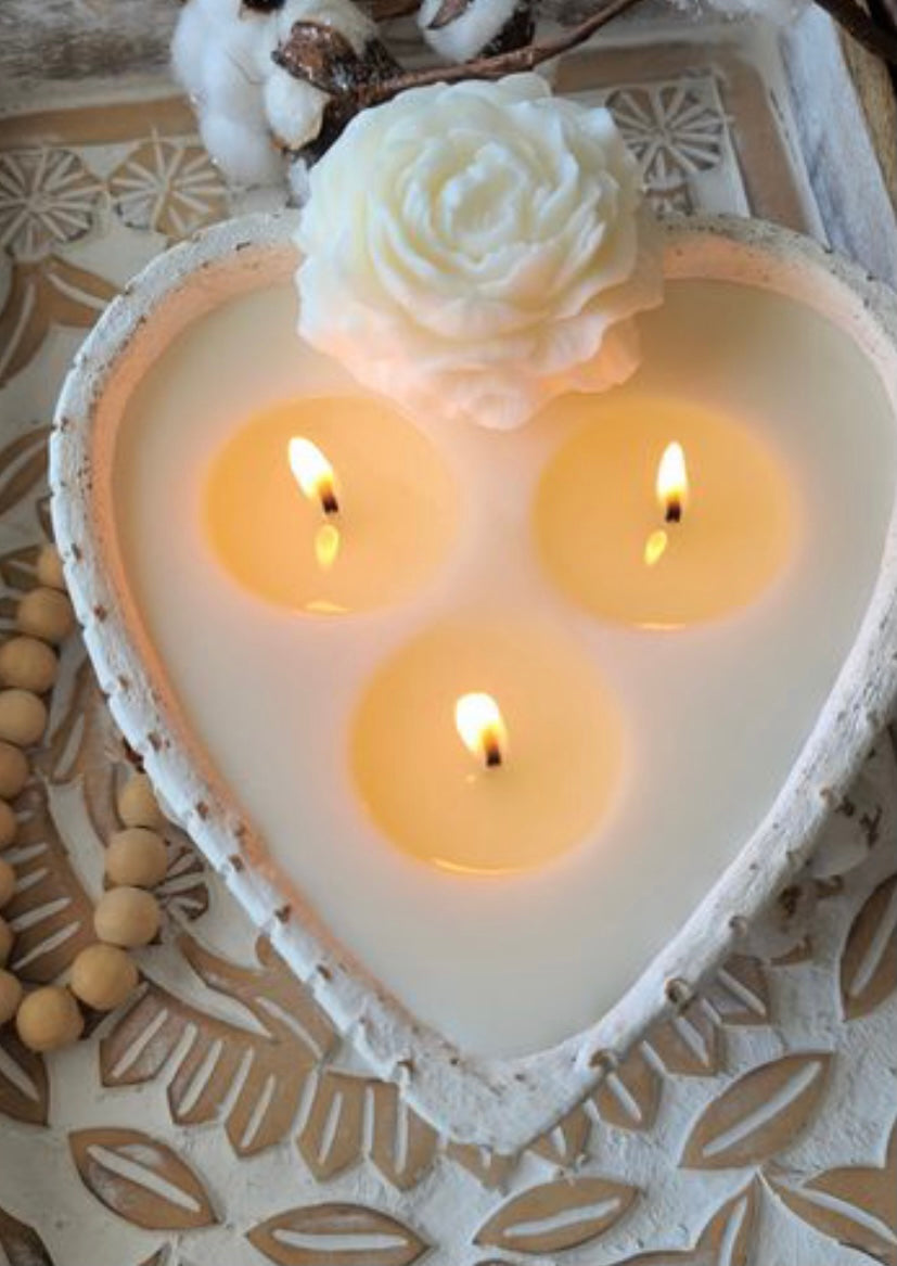 Small Clay Heart Candle